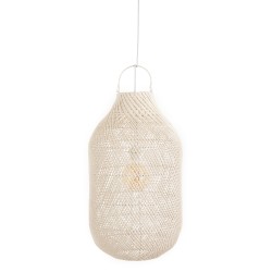 Abat-jour cylindrique en bois blanc 40x40x75 cm