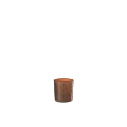 Photophore en verre orange 7.5x7.5x8 cm