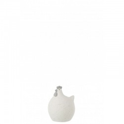 Gallina de cerámica blanca 10x10x14 cm