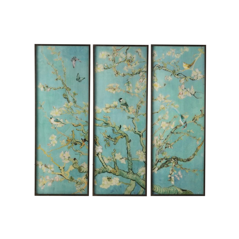 Assortiment de 3 panneaux en verre décoration murale en verre azur 43x2x110 cm