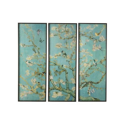 Assortiment de 3 panneaux en verre décoration murale en verre azur 43x2x110 cm