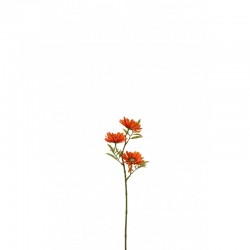 Fleur de paquerette en plastique orange 11x11x45 cm