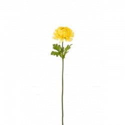 Fleur de renoncule en plastique jaune 10x10x53 cm