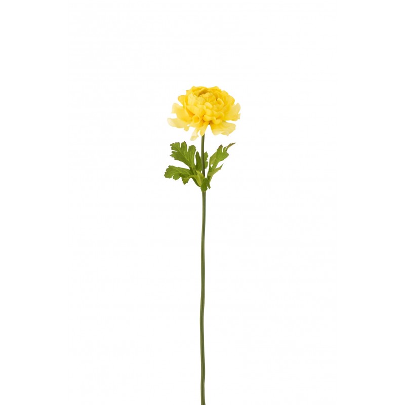 Fleur de renoncule en plastique jaune 10x10x53 cm