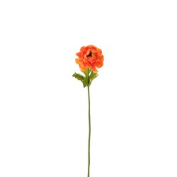 Fleur de renoncule en plastique orange 10x10x53 cm