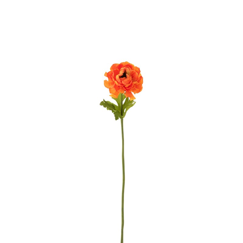 Fleur de renoncule en plastique orange 10x10x53 cm