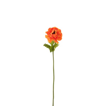 Fleur de renoncule en plastique orange 10x10x53 cm