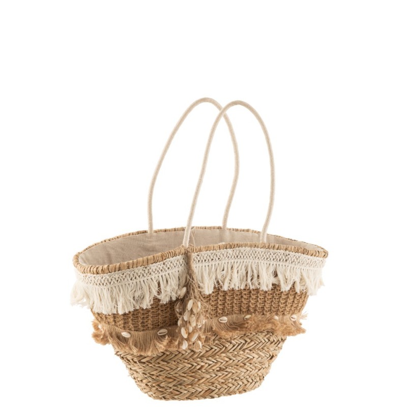 Saco de praia em madeira natural 48x30x45 cm Saco de praia em madeira natural 48x30x45 cm