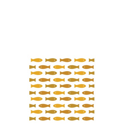 PAQUET 20 SERVIETTES POISSON PAPIER BLANC/ORANGE SMALL
