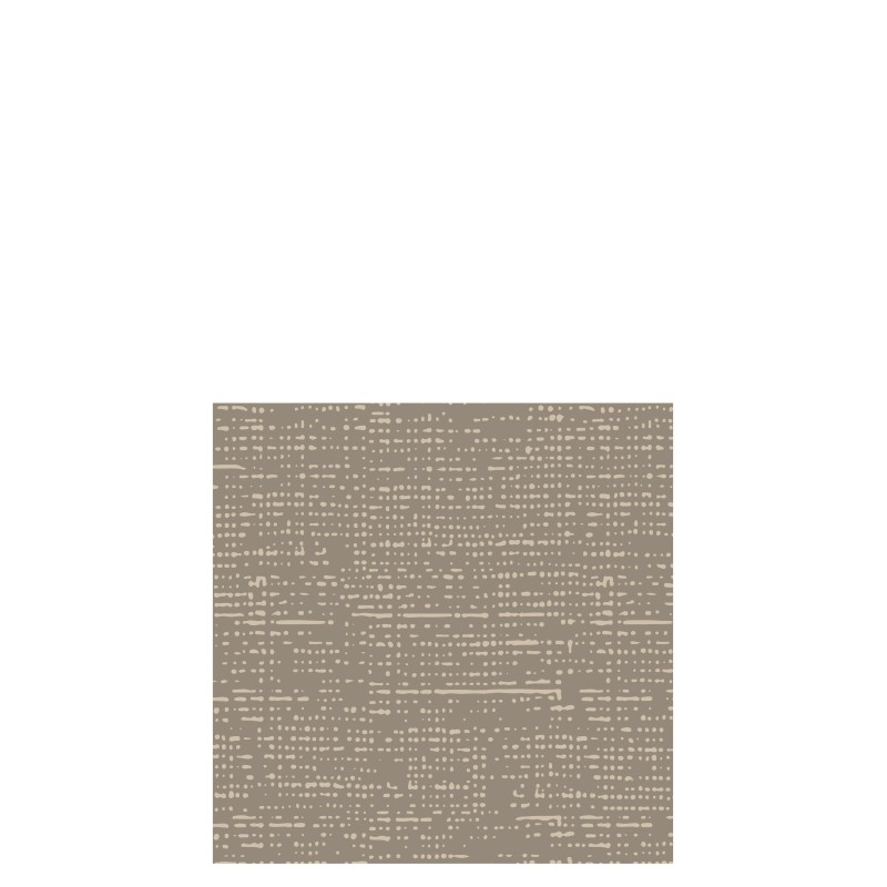 Lot de 16 serviettes aspect tissu en papier taupe 12.5x12.5