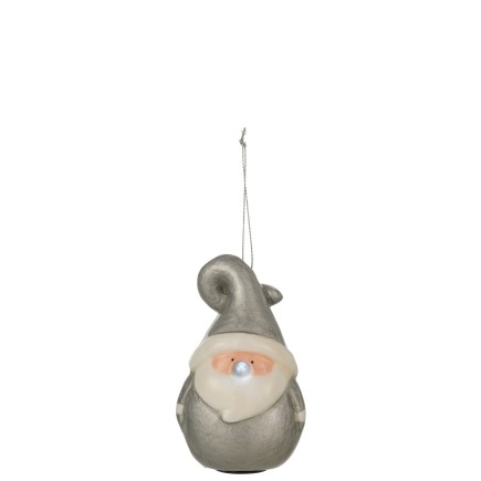 Papá Noel colgante de resina plateada 8x7x13 cm