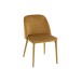 Chaise 4 pieds en métal et textile ocre 58x51x80 cm