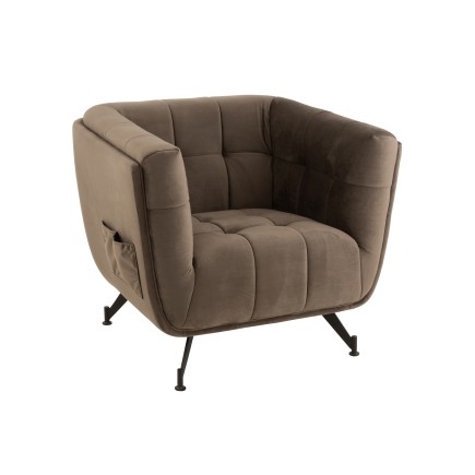 Siège lounge en bois gris 90x82x76 cm