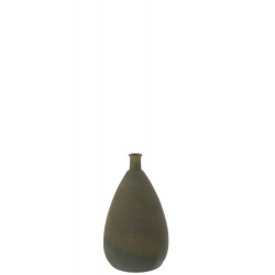 Vase Vintage Rugueux Ceramique Vert H 31 cm