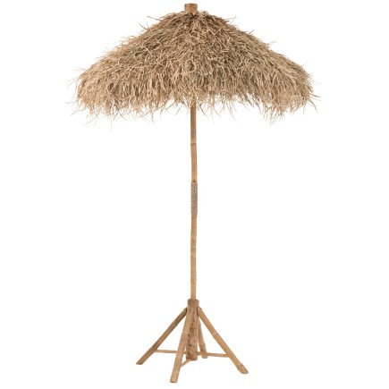 Parasol de pie de bambú natural