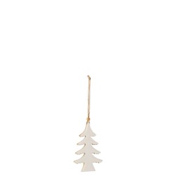 Sapin de Noël à suspendre en bois blanc 8x2x13 cm