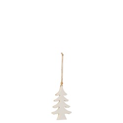 Árbol de Navidad colgante de madera blanca 8x2x13 cm