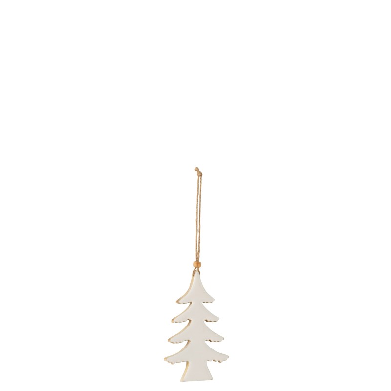 Árbol de Navidad colgante de madera blanca 8x2x13 cm