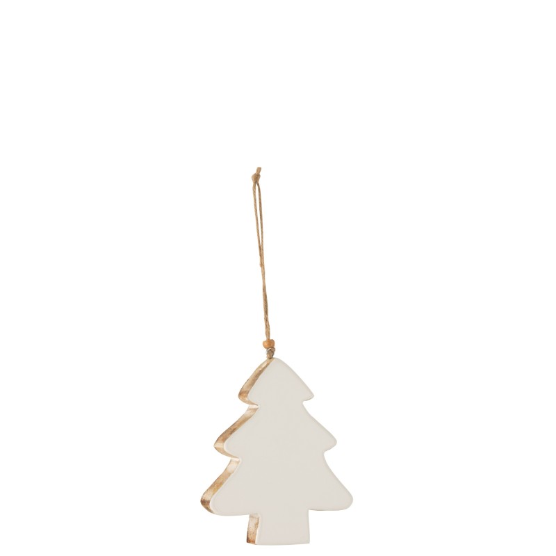 Árbol de Navidad de madera blanca para colgar 13,5x1,5x17,5 cm Árbol de Navidad de madera blanca para colgar 13,5x1,5x17,5 cm