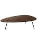 Table de salon arrondie de forme triangulaire en bois de tea tree marron Table de salon arrondie de forme triangulaire en bois de tea tree marron