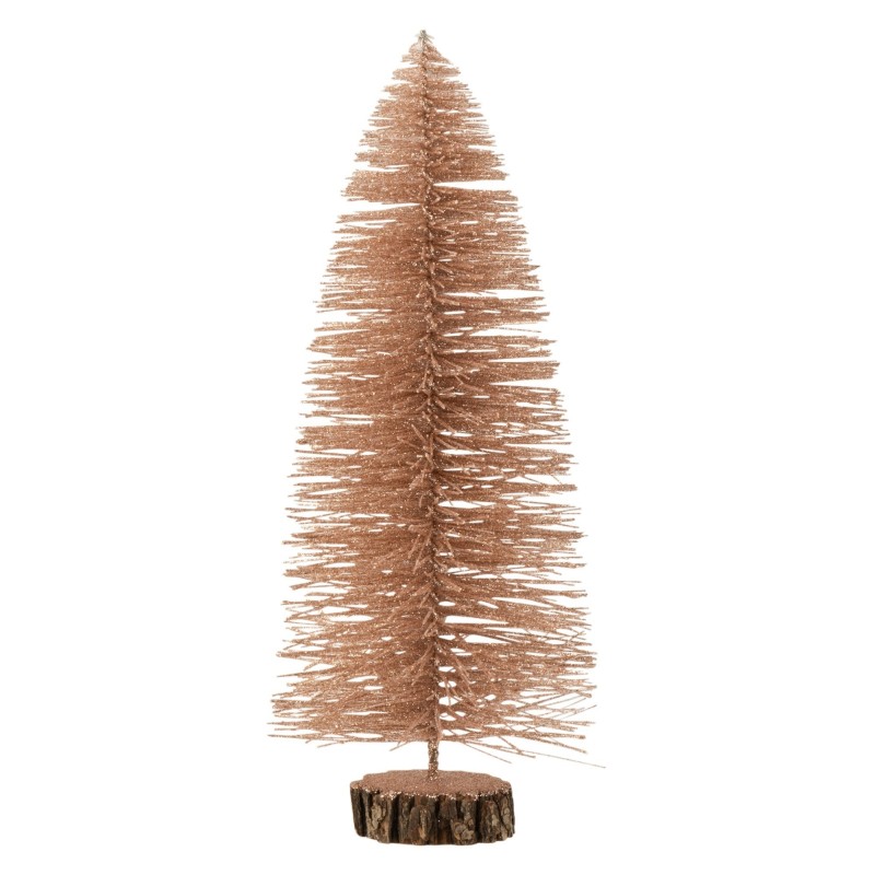 Albero di Natale decorativo in plastica rosa dorato 15x15x39 cm