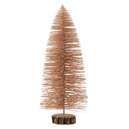 Árbol de Navidad decorativo de plástico rosa dorado de 14x14x30 cm