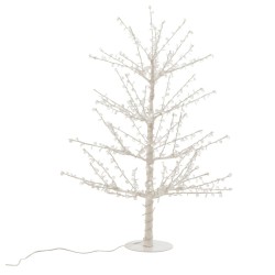 Albero spoglio con luci LED in metallo bianco 77x77x125 cm