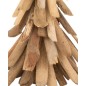 Sapin de Noël décoratif à led en bois naturel 27x27x80.5 cm