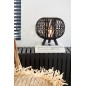 Lanterne boule sur pied en bois noir 33x33x32 cm Lanterne boule sur pied en bois noir 33x33x32 cm