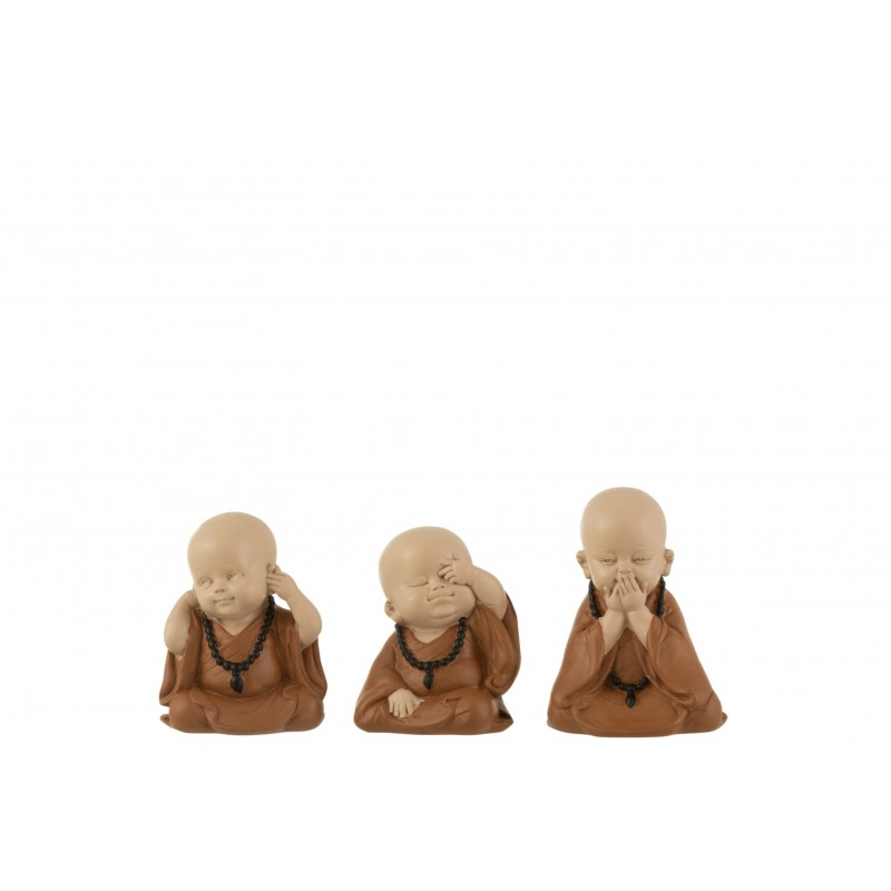 Figurine 3 moines de la sagesse H10 cm