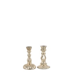Chandelier oriental en verre argent 9x9x15 cm