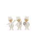 Lot de 3 figurines enfant en résine blanc 6x4x12 cm