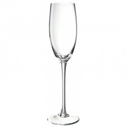 Flauta de champán de vidrio transparente 6x6x21 cm