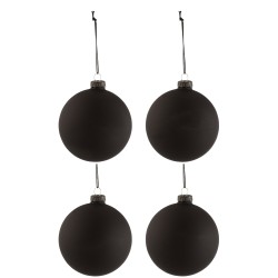 Scatola di 6 palline di Natale in vetro nero 10x10x10 cm