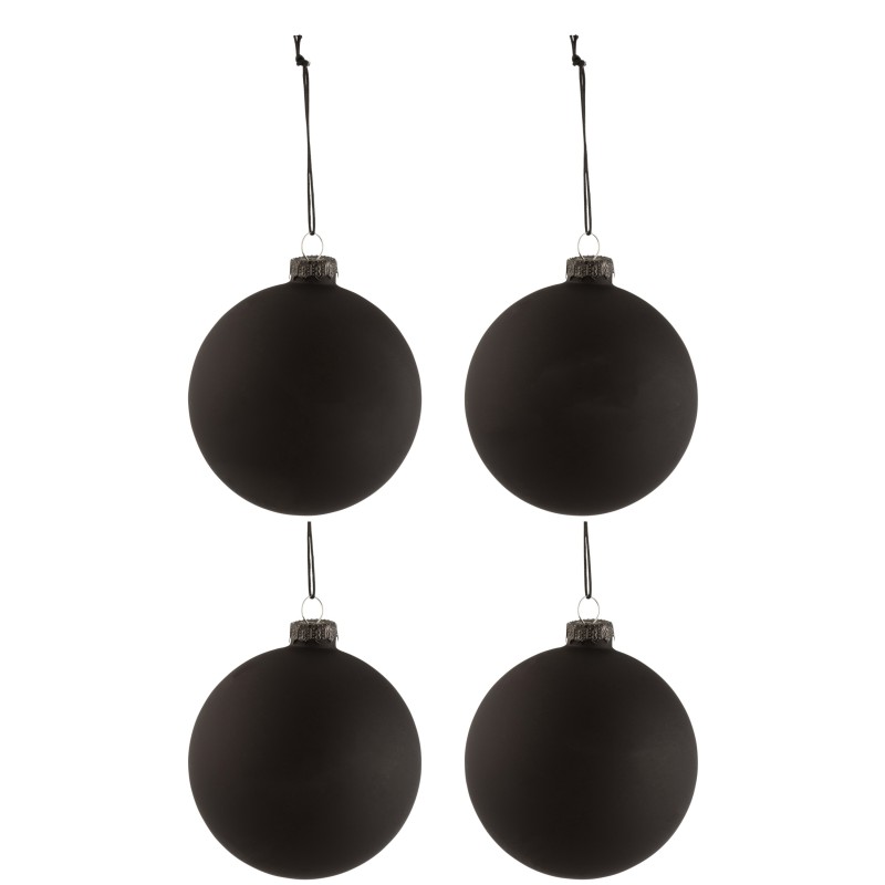 Scatola di 6 ornamenti natalizi in vetro nero 10x10x10 cm