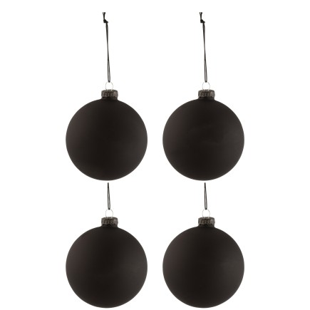 Scatola di 6 palline di Natale in vetro nero 10x10x10 cm
