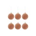 Boite de 6 boules de Noël en verre rose 8x8x8 cm Boite de 6 boules de Noël en verre rose 8x8x8 cm