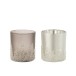 Set de 2 photophores coniques en verre gris 9x9x10 cm Set de 2 photophores coniques en verre gris 9x9x10 cm
