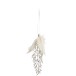 Suspensión de plumas blancas 18x8x2 cm
