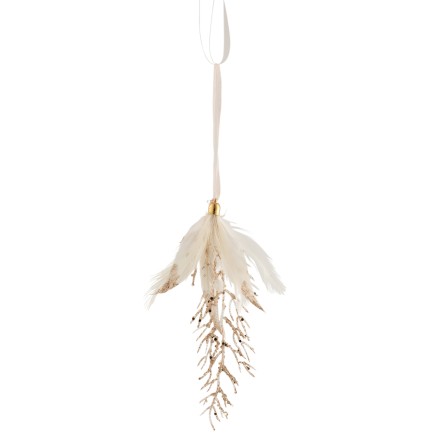 Suspension en plumes crème 18x8x2 cm