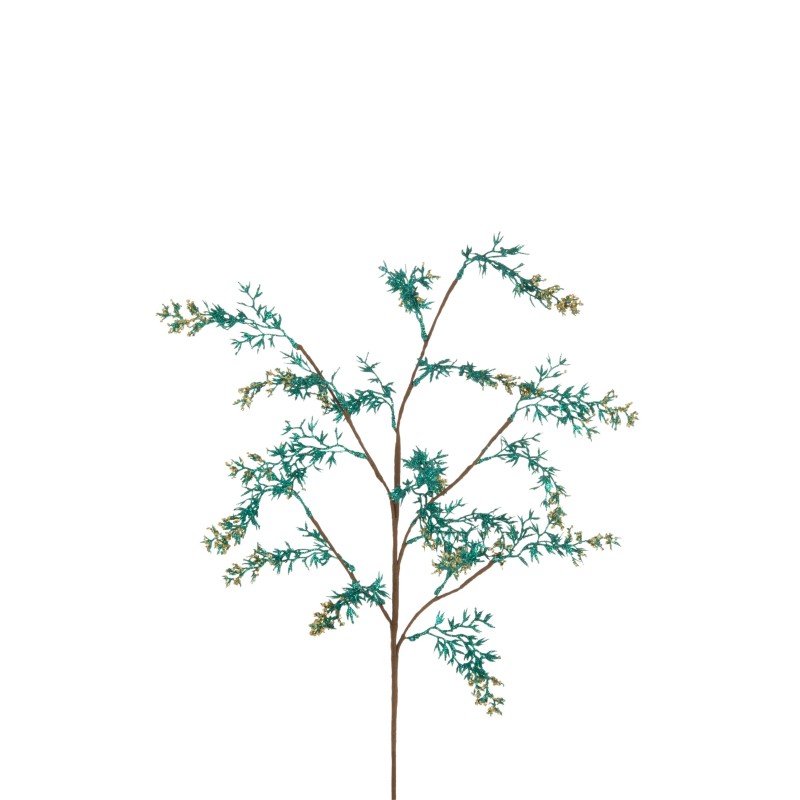 Branche de sapin enneigé en plastique azur 38x25x78 cm