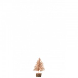 Sapin de Noël décoratif en plastique rose doré 10x10x15 cm