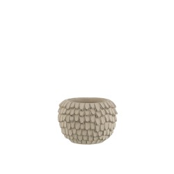 Vaso di fiori in cemento grigio 14x14x10 cm