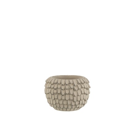 Vaso di fiori in cemento grigio 14x14x10 cm