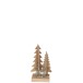 Portavelas de vidrio con decoración de árboles de madera natural 11x9x18 cm