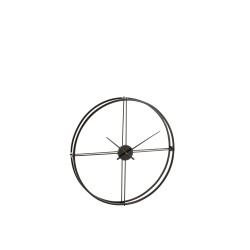 Reloj redondo de metal negro de 80x80x9 cm