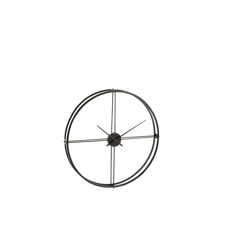 Reloj redondo de metal negro de 80x80x9 cm