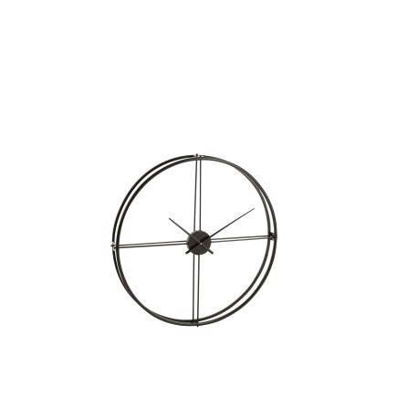 Reloj redondo de metal negro de 80x80x9 cm