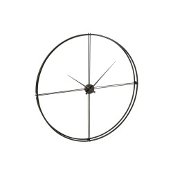 Horloge ronde en métal noir 129x129x9 cm