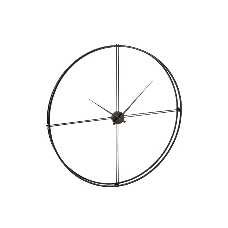 Horloge ronde en métal noir 129x129x9 cm